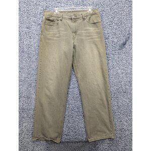 VTG Levis 577 Low Rise Loose Fit Jeans Size 14 Straight Leg 90s Y2K Light Green